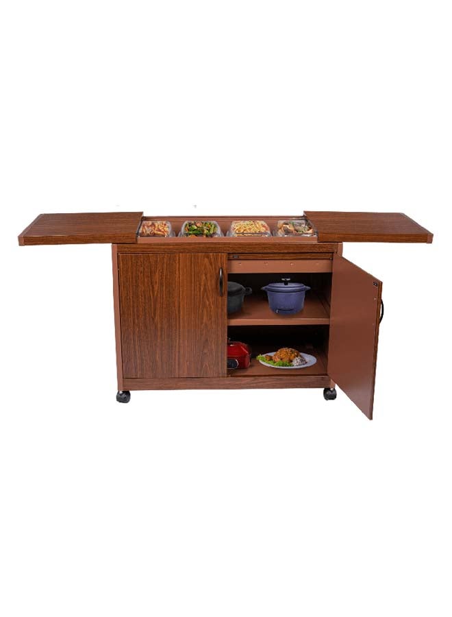 جورنجي عربة تدفئة الطعام المستقلة المكونة من 4 أطباق من وولف باور مع غطاء منزلق - Image 4