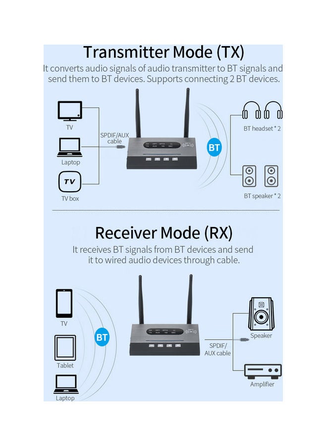 Generic BT 5.0 Adapter Audio Receiver Transmitter V9368_P Black  - Image 3