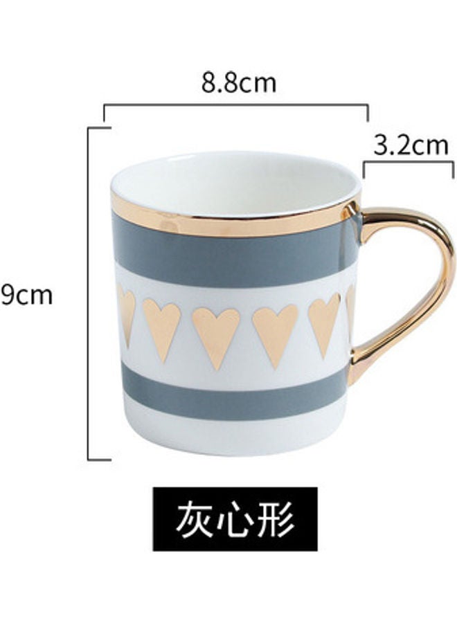 Scandinavian Style Ceramic Mug White/Grey/Gold