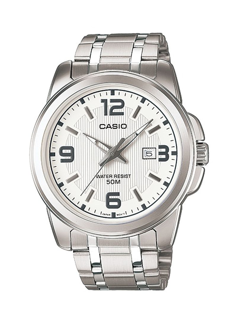 CASIO Men's Stainless Steel Analog Wrist Watch MTP-VD01D-7EVUDF - 45 mm - Silver - Image 1