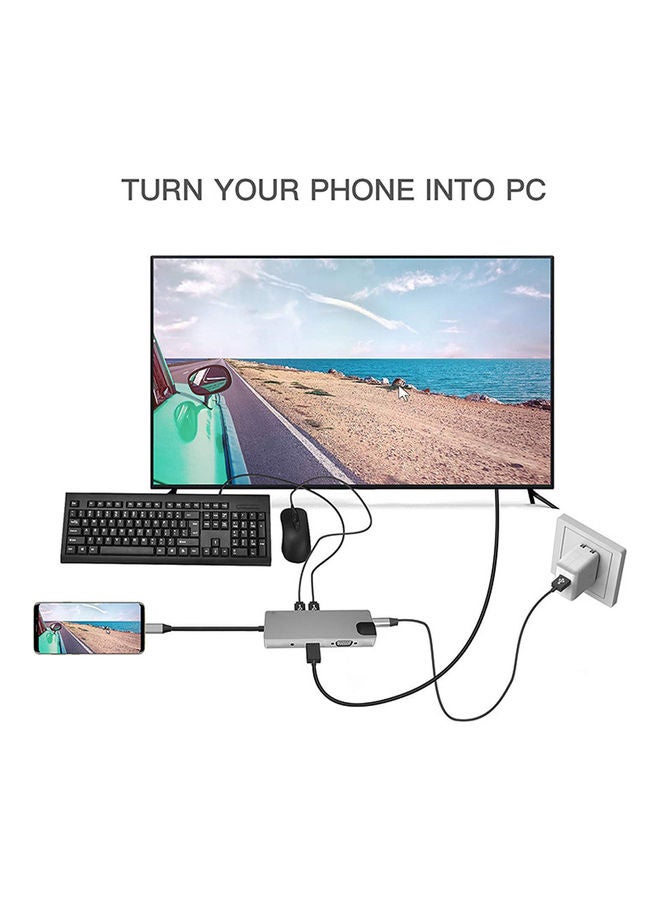 Generic - 9-In-1 USB Type-C Docking Station Grey - Image 1