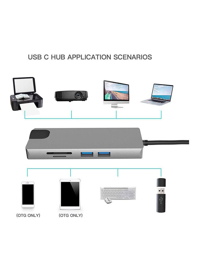 Generic - 9-In-1 USB Type-C Docking Station Grey - Image 1