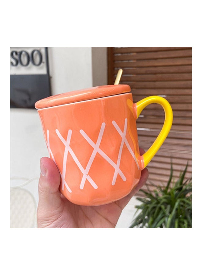 نيبمينينت مج زونغش من السيراميك مزود بغطاء برتقالي 11x11x12.5سم