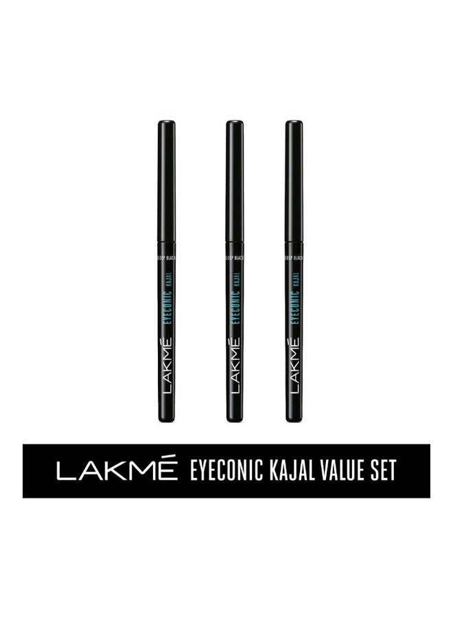 LAKME 3-Piece Eyeconic Kajal Deep Black - Image 1