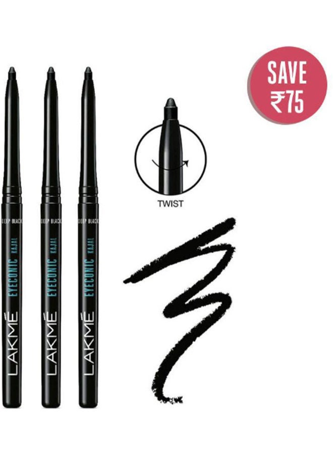 LAKME 3-Piece Eyeconic Kajal Deep Black - Image 2