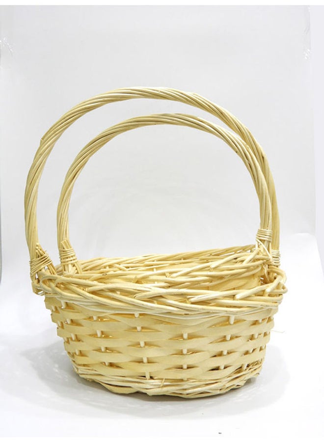 BABAZAM - 3-Piece Wicker Woven Handmade Gift Basket Beige 35x30x30cm - Image 1