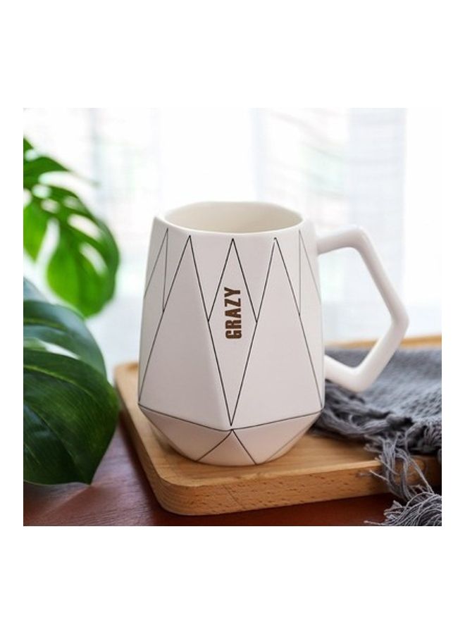 Scandinavian Style Diamond-Shaped Lines Coffee Mug White/Black