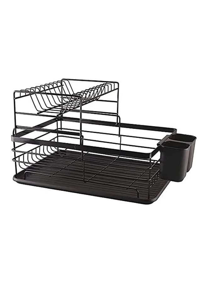 AIWANTO - 2-Tier Dish Drying Storage Rack Black 800grams - Image 1