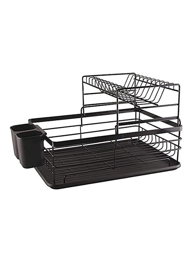 AIWANTO - 2-Tier Dish Drying Storage Rack Black 800grams - Image 1