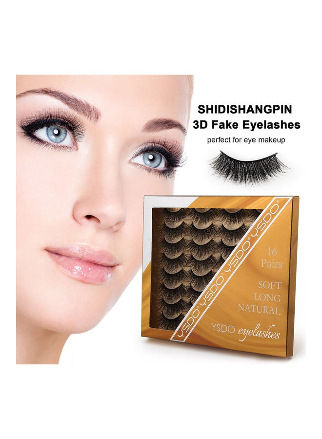 SHIDISHANGPIN - 16 Pairs 3D Fake Eyelashes Black - Image 1