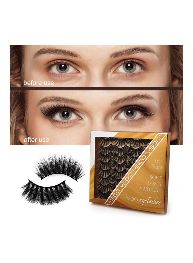 SHIDISHANGPIN - 16 Pairs 3D Fake Eyelashes Black - Image 1