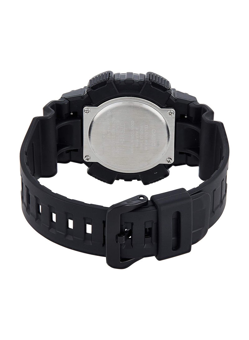 كاسيو مُجدد - ساعة رقمية كوارتز رقمية/بعقارب بجلد اصطناعي طراز AEQ-110W-1BVDF للرجال - Image 2