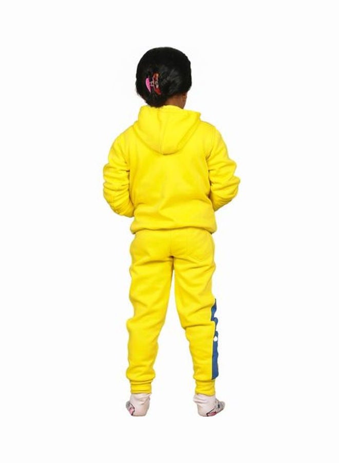 Caesar Casual Printed Cotton Hooded Neck Sets Yellow  - Image 3