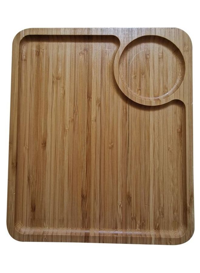 Bamboo Bowl Plate Brown 28cm - Image 1