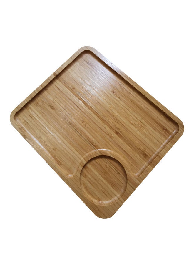 Bamboo Bowl Plate Brown 28cm - Image 2