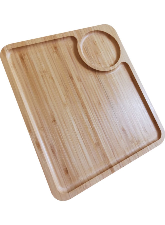 Bamboo Bowl Plate Brown 28cm - Image 3