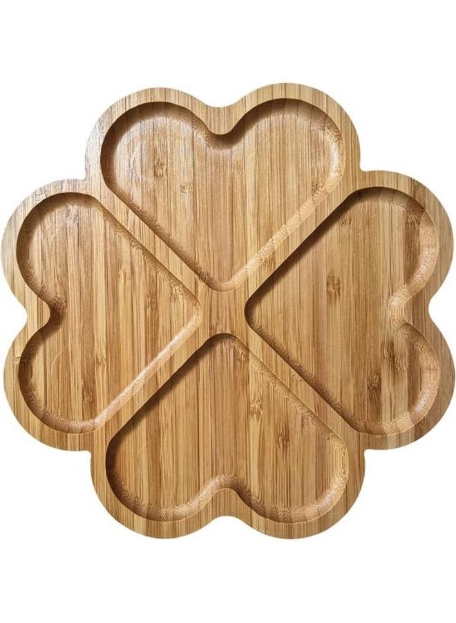 Bamboo Grid Wooden Tray Brown 25cm - Image 1