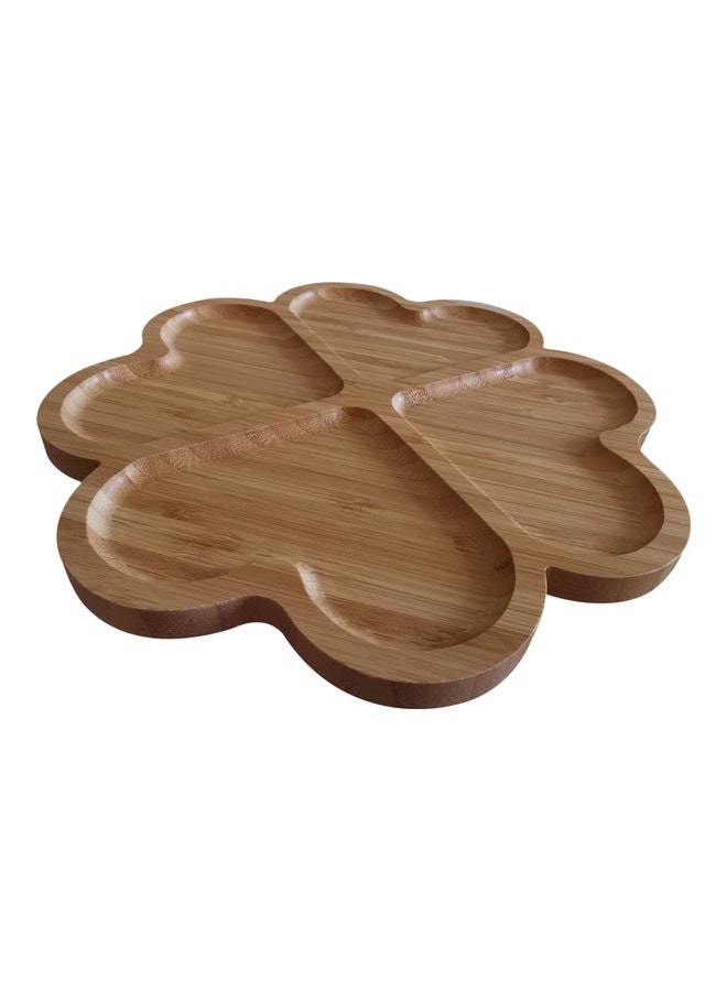 Bamboo Grid Wooden Tray Brown 25cm - Image 2