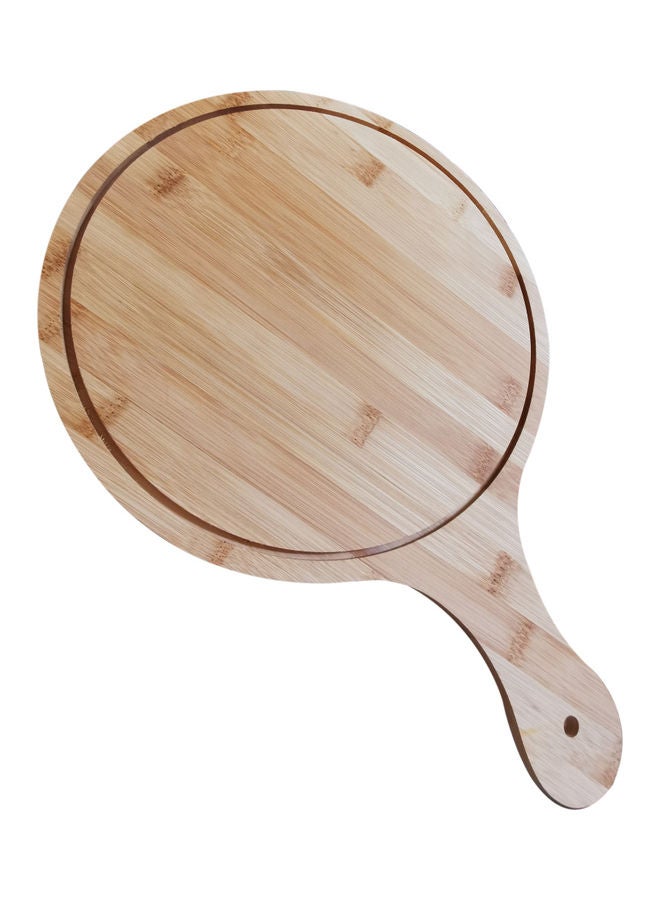 طبق تقديم مسطح مستدير من الخشب بني/ 44سم - Image 4