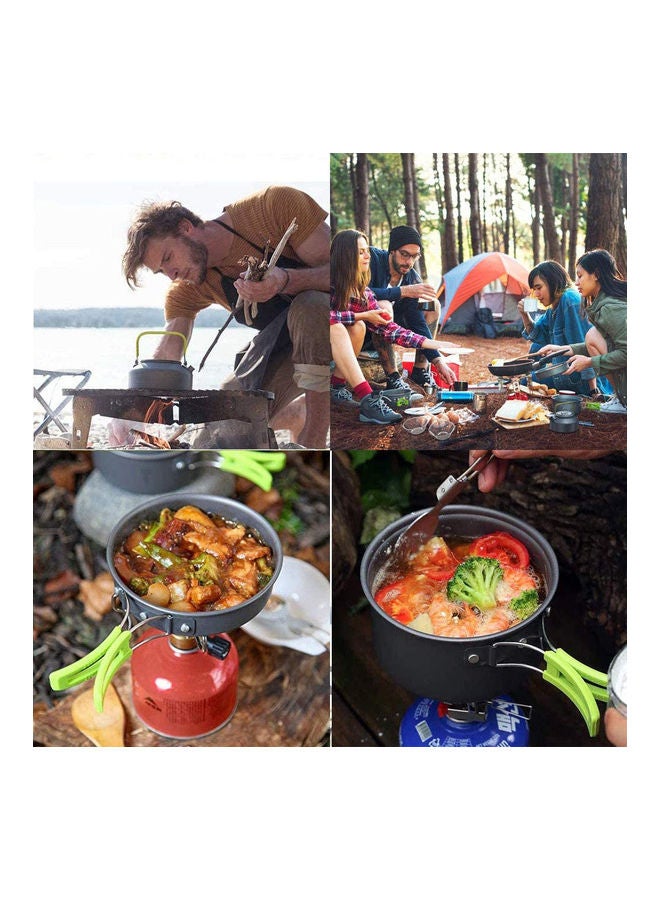 Generic - Outdoor Cookware Set 14pcs Green 19x13x18.4cm - Image 1