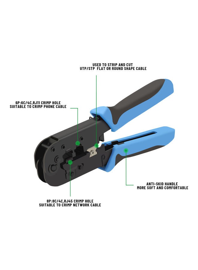 S-TEK - All In One Crimping Tool Set Black/Blue 0.4kg - Image 1