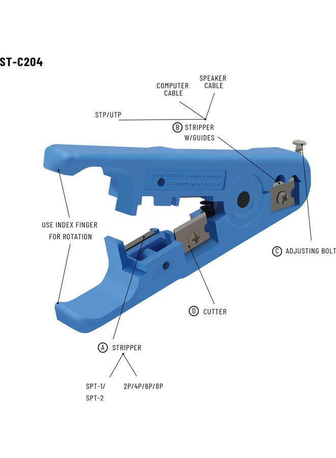 S-TEK - All In One Crimping Tool Set Black/Blue 0.4kg - Image 1