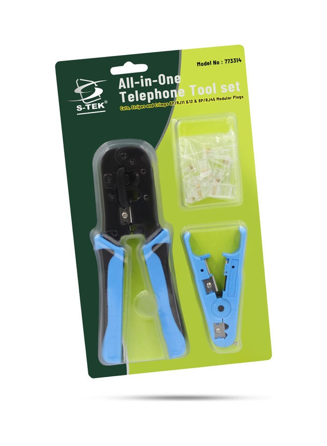 S-TEK - All In One Crimping Tool Set Black/Blue 0.4kg - Image 1
