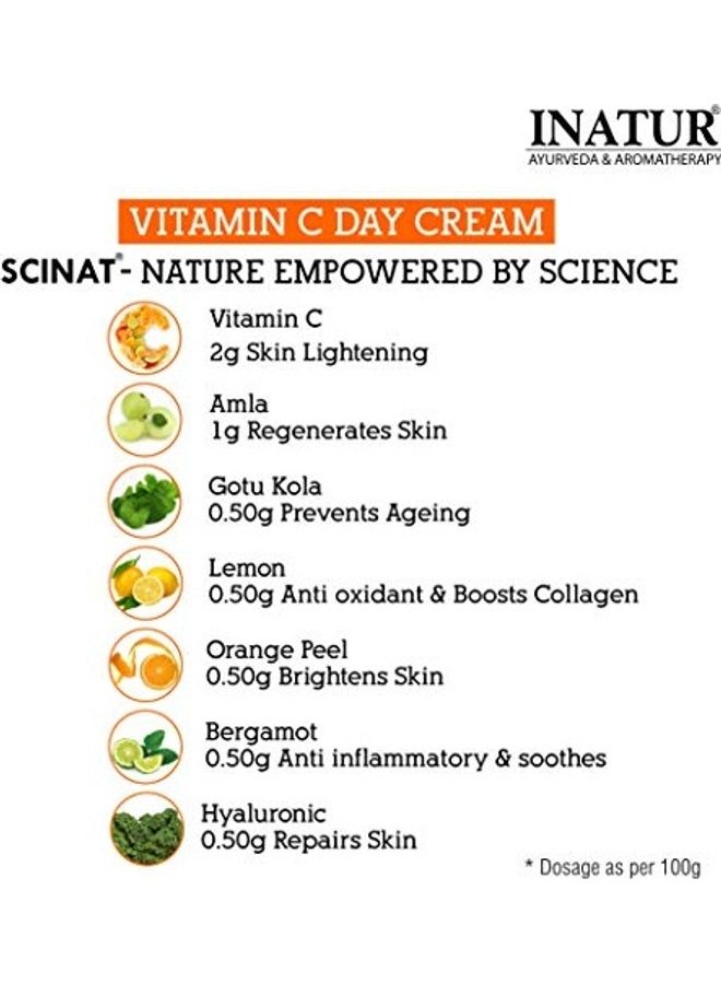 INATUR Vitamin C Day Cream Multicolour 50grams  - Image 4
