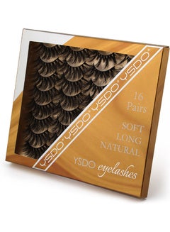 SHIDISHANGPIN 16 Pairs 3D Fake Eyelashes Black  - Image 1