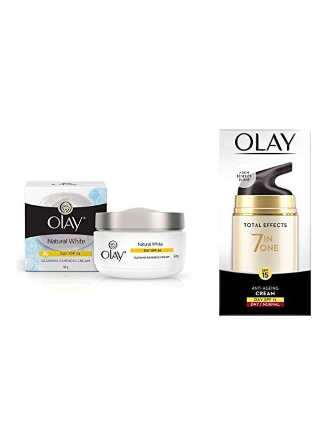 Olay Pack Of 2 Natural White Fairness Moisturiser And Day Cream Set Multicolour 100grams - Image 1