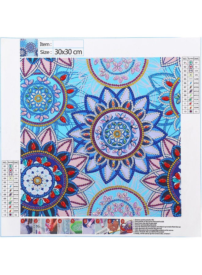 لوحة فنية 5D بتصميم ماندالا مرصعة بالأحجار ويمكنك تركيبها بنفسك متعدد الألوان 32x2x8سم - Image 5