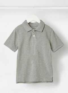 Boys Basic Cotton Polo Grey