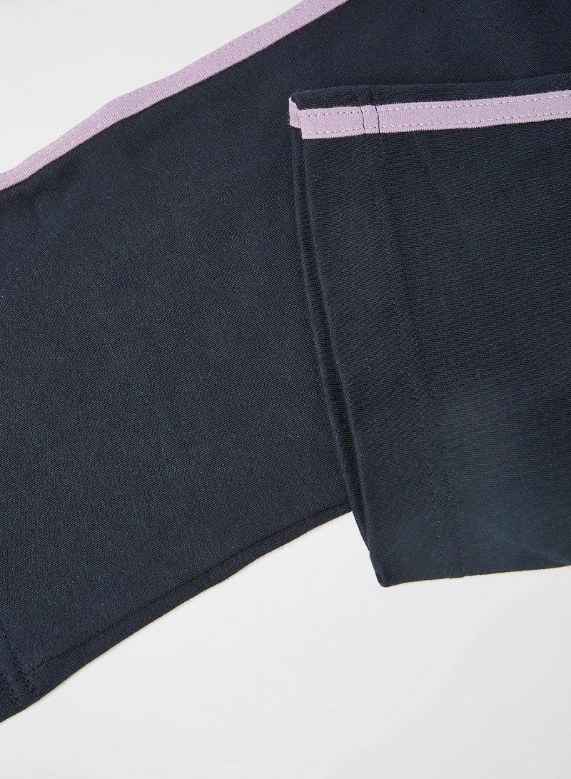 Emirates Industries School Track Pants Navy/Purple Piping - Image 4