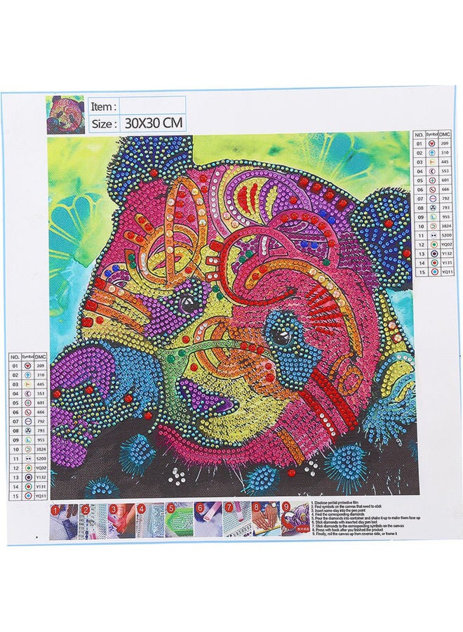 DIY 5D Stone Studded Animal Pattern Wall Art Multicolour 32x2x8cm - Image 3