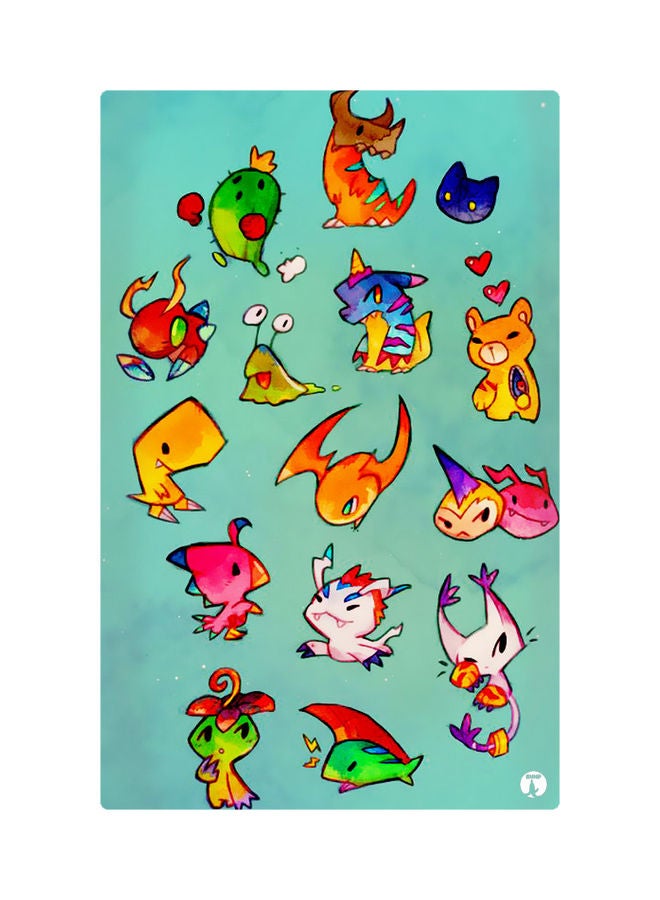 مغناطيس لتزيين الثلاجة مزين بطبعات متعدد الألوان 8.5سم