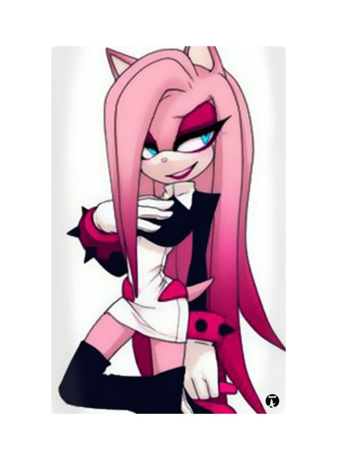 Printed Fridge Magnet Pink/Black/White 8.5x0.4x5.5cm