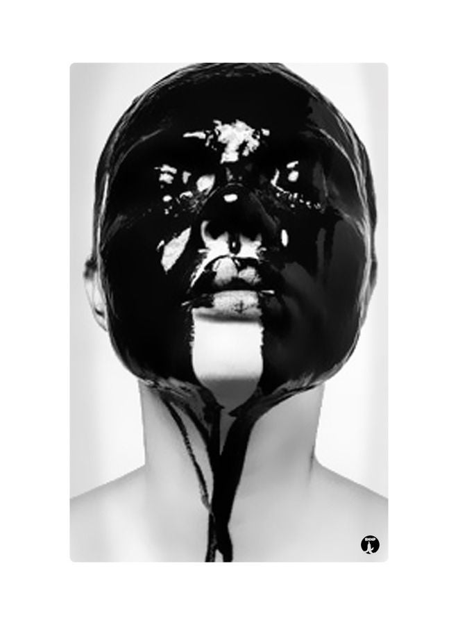 بي بي لوحات مغناطيسة للثلاجة بطبعة رسومات أسود/ أبيض 8.5x0.4x5.5سم