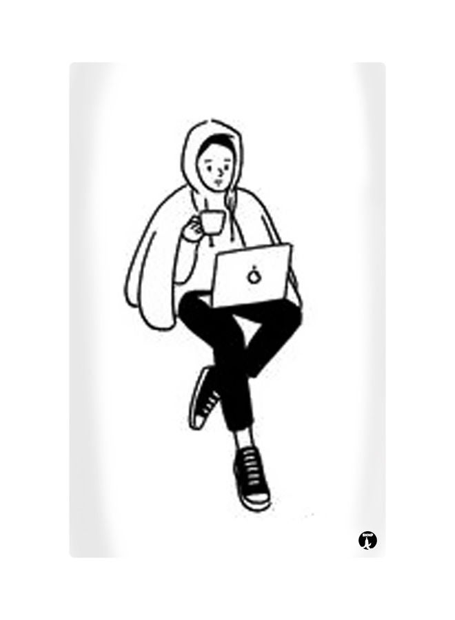 Printed Fridge Magnet Black/White 8.5x0.4x5.5cm