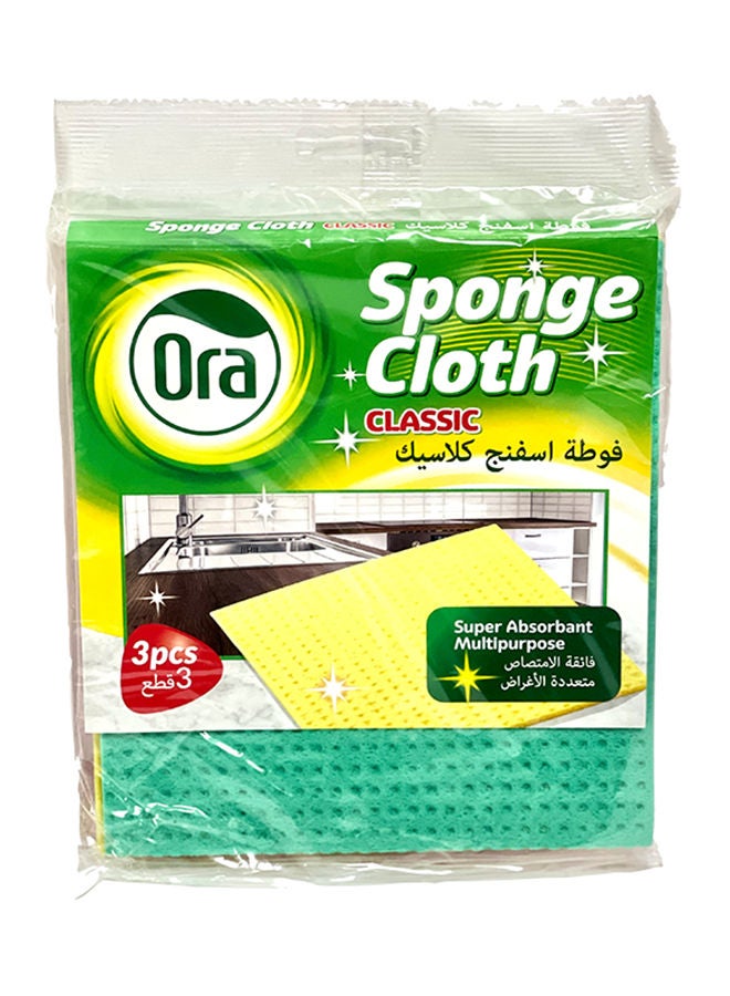 ORA Sponge Cloth Classic Multicolor Pack Of 3 