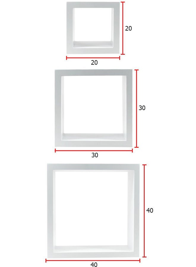 3-Piece Solid Wood Wall Mounted Floating Shelves For Books And Accessories White 40x40cm - v1629778457/N50357319A_7