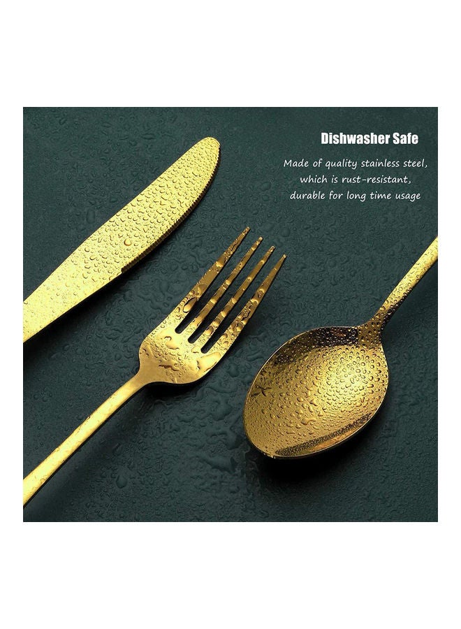 Arabest 24-Piece Stainless Steel Cutlery Set with Storage Holder Gold  - Image 5