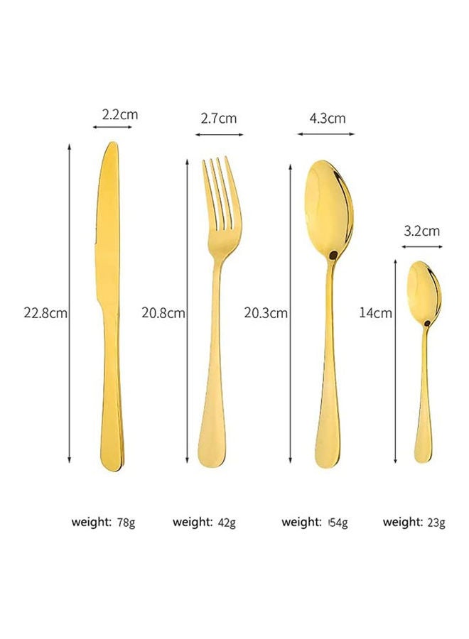 Arabest - 24-Piece Stainless Steel Cutlery Set with Storage Holder Gold - Image 1