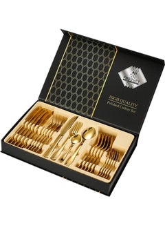 Arabest 24-Piece Stainless Steel Cutlery Set Gold  - Image 1