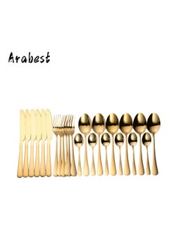 Arabest 24-Piece Stainless Steel Cutlery Set Gold  - Image 2