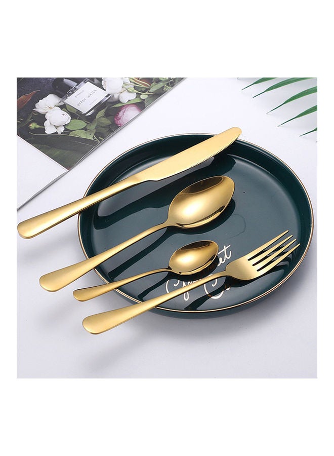 Arabest 24-Piece Stainless Steel Cutlery Set Gold  - Image 4