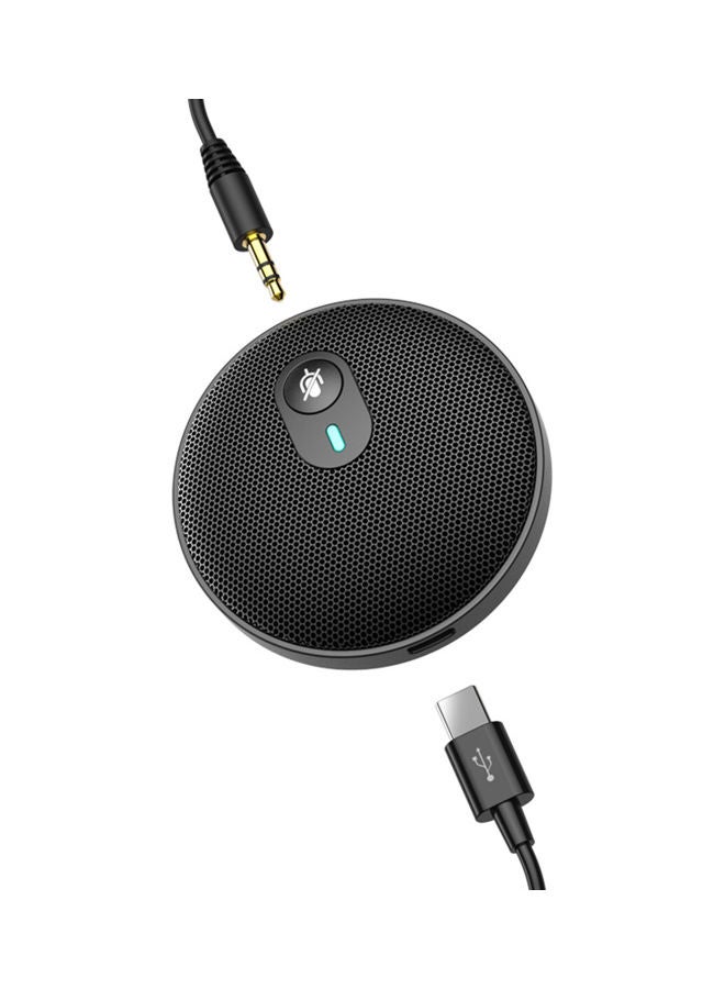 ميكروفون مكثف متعدد الاتجاهات بمنفذ USB أسود - Image 1
