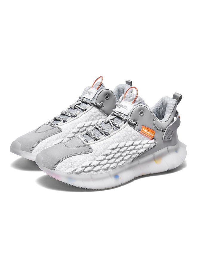 Men's Breathable Sport Shoes White/Grey - Image 3