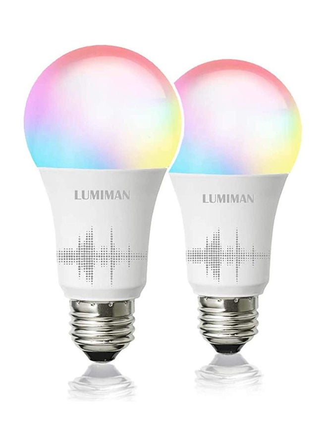 2 Piece Smart LED Color Changing Light Bulb Multicolour
