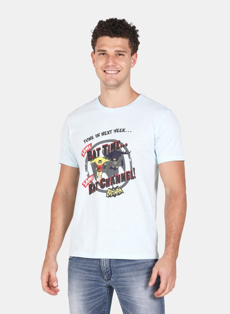 DRIP - Graphic Printed Crew Neck T-Shirt Very Light Blue - Image 1