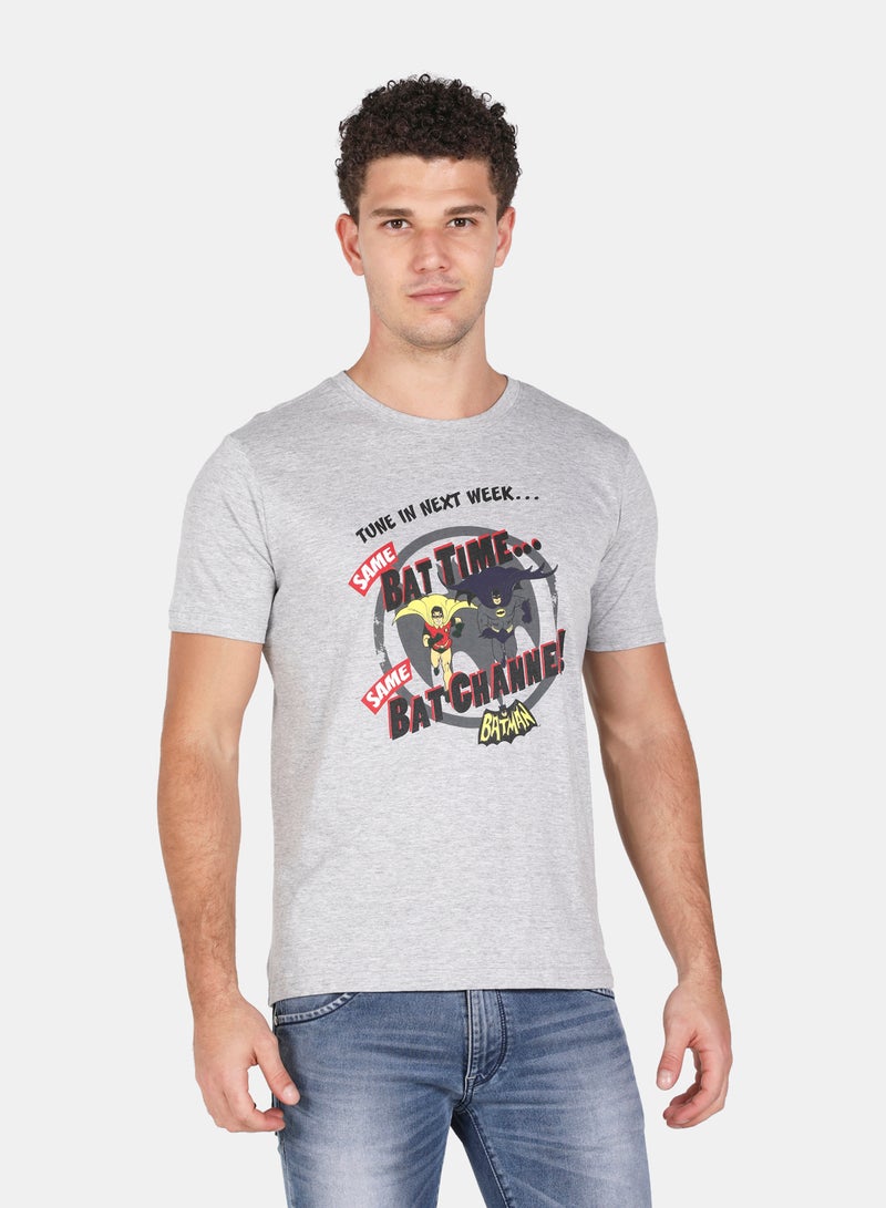 DRIP - Graphic Printed Round Neck T-Shirt Silver - Image 1
